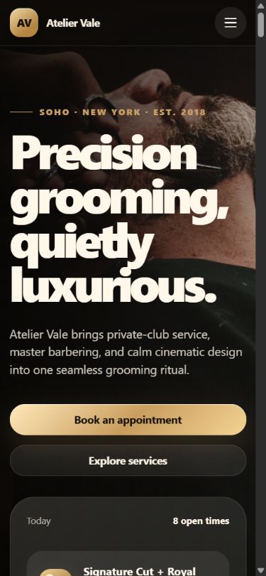 Atelier Vale mobile interface